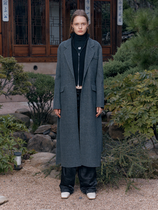 [리퍼브]HADID Tailored Cashmere Blended Handmade Coat_Gray