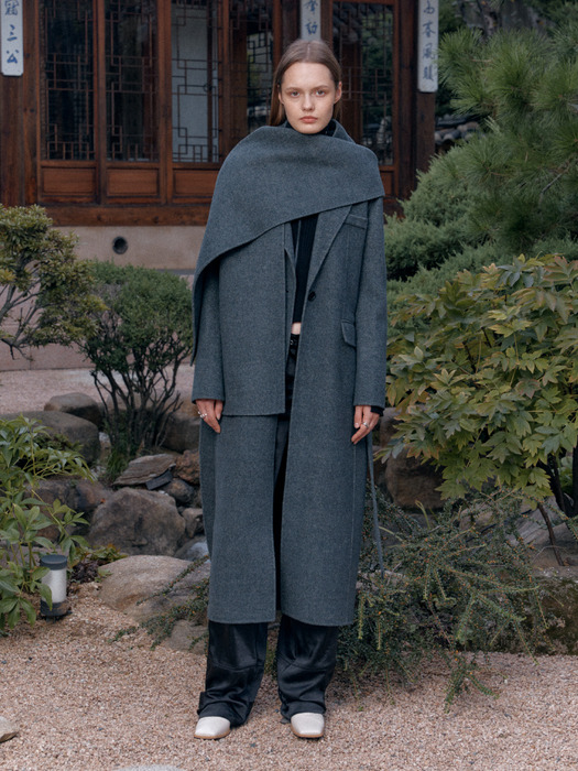 [리퍼브]HADID Tailored Cashmere Blended Handmade Coat_Gray