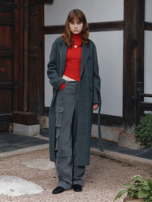 [리퍼브]HADID Tailored Cashmere Blended Handmade Coat_Gray