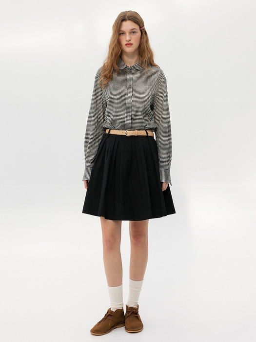 알스 라운드 카라 깅엄 체크 셔츠 (Black check/Pink check/Navy check)