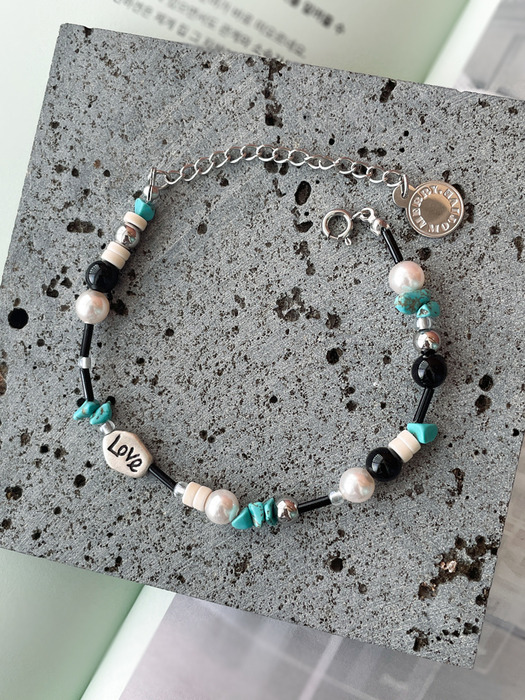 Black & Mint gem surgical bracelet