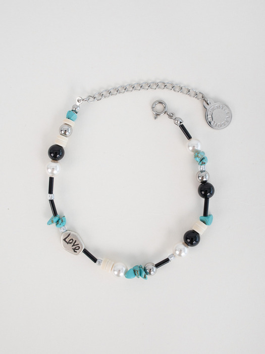 Black & Mint gem surgical bracelet