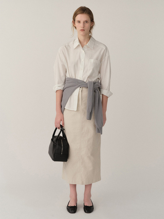 Cotton Shirt Plain-Stripe (UEYAMA JAPAN)