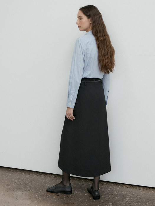 DEAR SLIT LONG SKIRT_BLACK