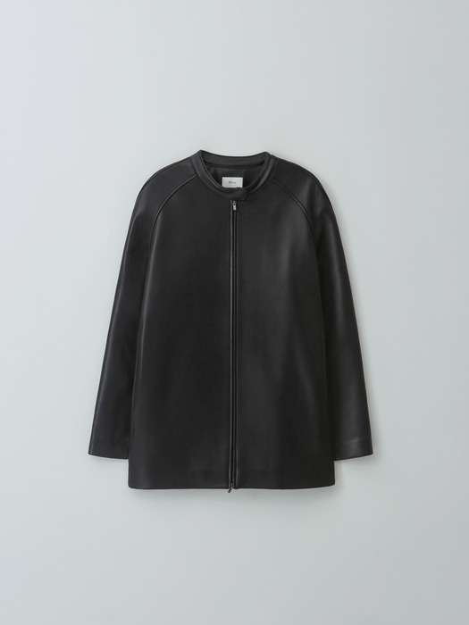 leather half coat (black)