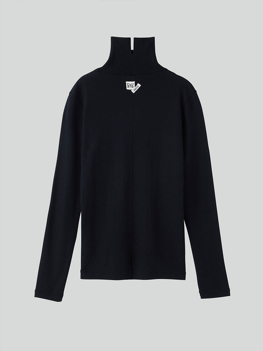 OVERLAY RC JACQUARD LOGO TURTLE NECK TOP (3COLORS)