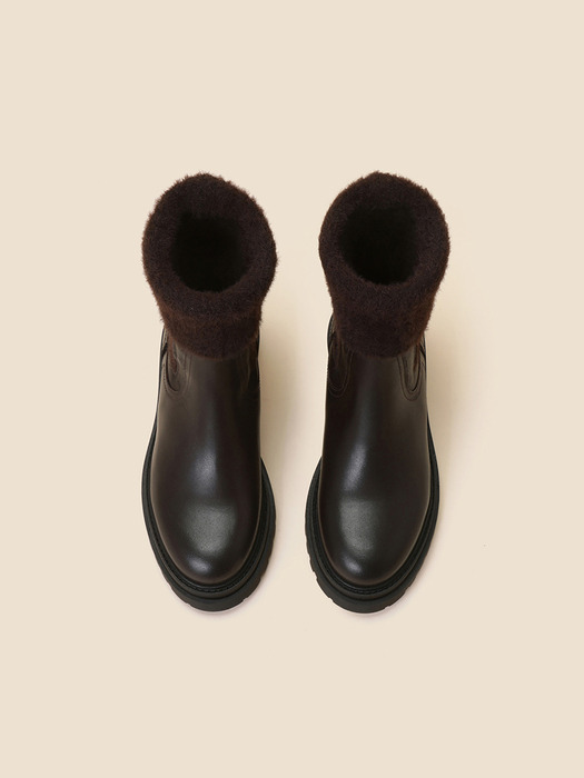 Fuzzy chelsea boots(brown)_DG3CW24602BRN