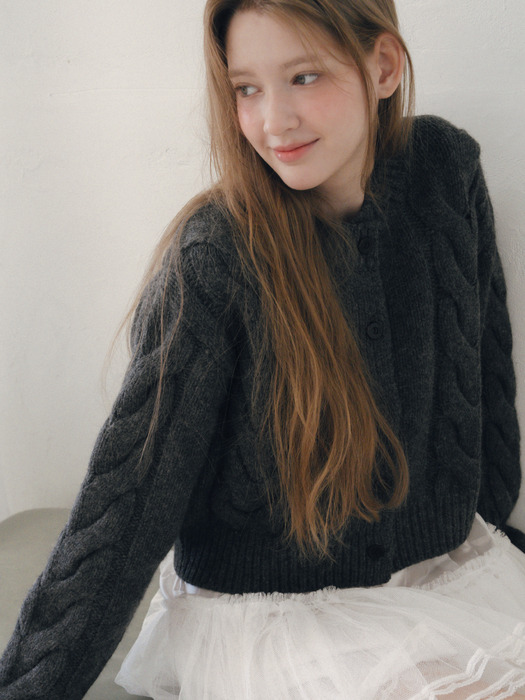 Baby Alpaca Cable Knit Cardigan_2 Colors