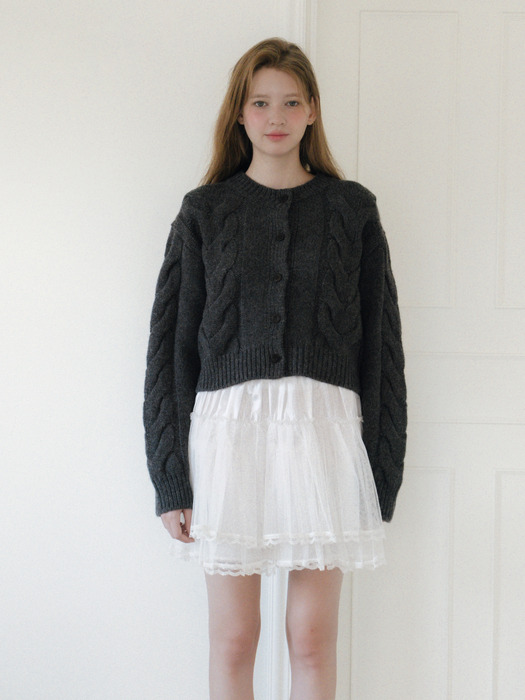 Baby Alpaca Cable Knit Cardigan_2 Colors