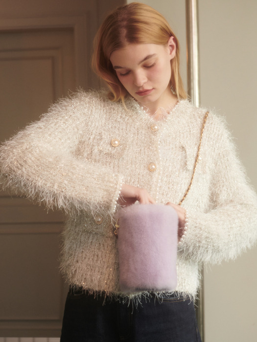 Sparkle Knit Cardigan [Cream]