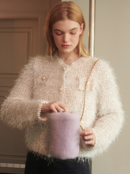 Sparkle Knit Cardigan [Cream]