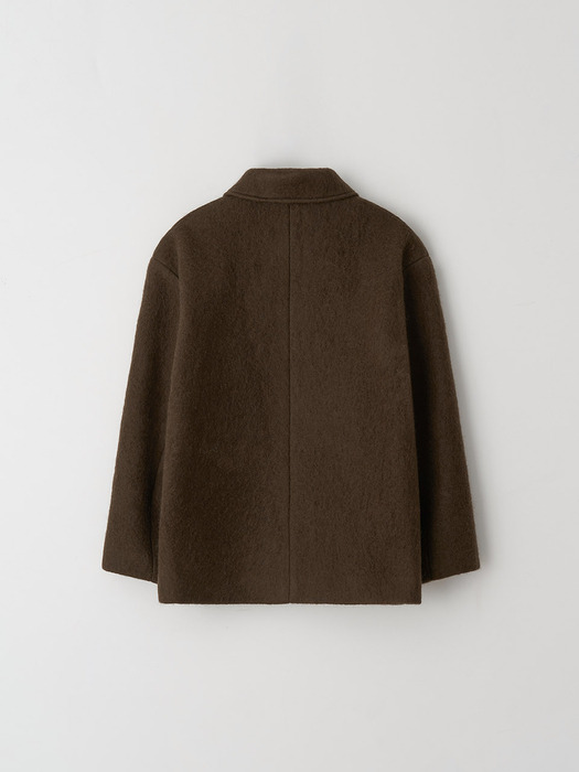 mohair half coat - winter khaki