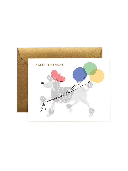 라이플페이퍼 French Poodle Birthday Card 생일 카드