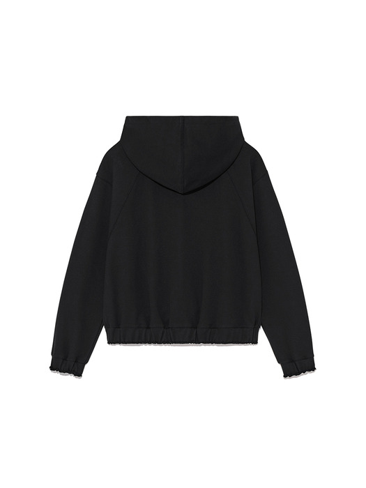 BIG LOGO HOODY ZIP UP IN BLACK - Image 2