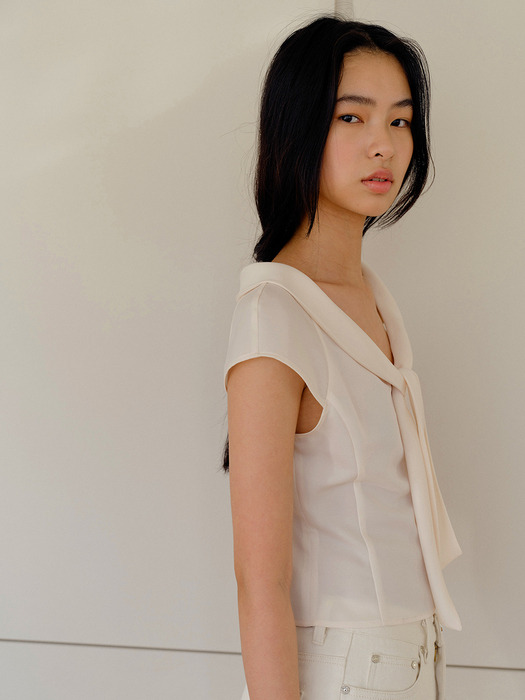 Valois Bowtie Top Cream