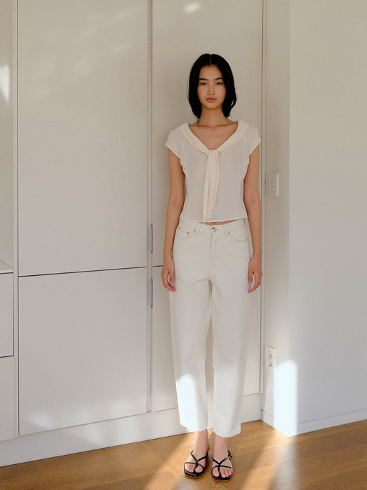 Valois Bowtie Top Cream