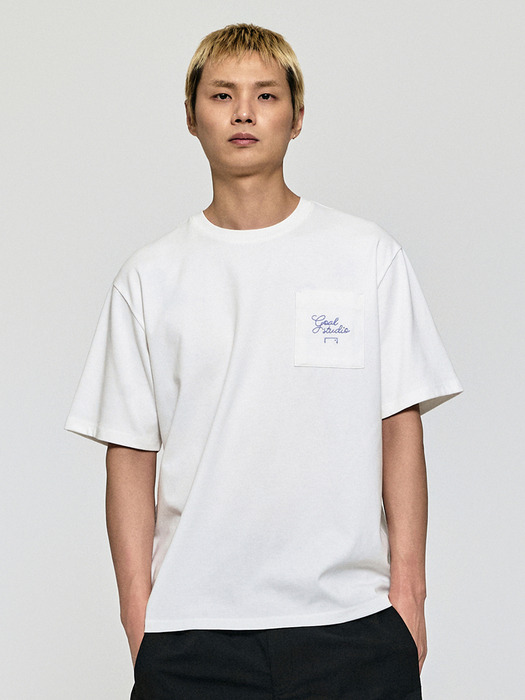 ★GOAL STUDIO★ AIR MESH GRAFFITI LOGO POCKET TEEOFF WHITE G AIR MESH BOX LOGO TEE-OFF WHITE - GOALSTUDIO
