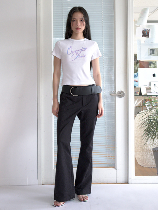 パンツ [overdueflair] JACQUARD SEMI BOOTCUT PANTS JACQUARD BOOTCUT PANTS_NAVY - overdue flair