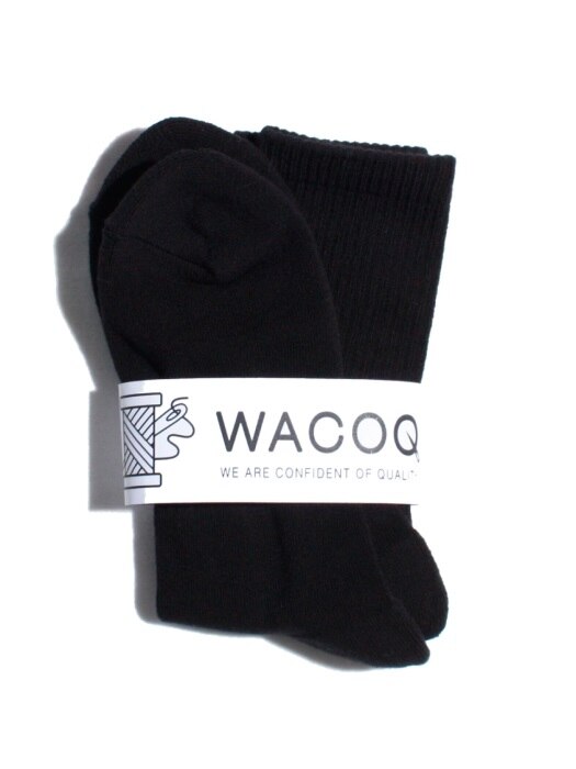 [3팩] 4105 #WACOQ BASIC BLACK SOCK