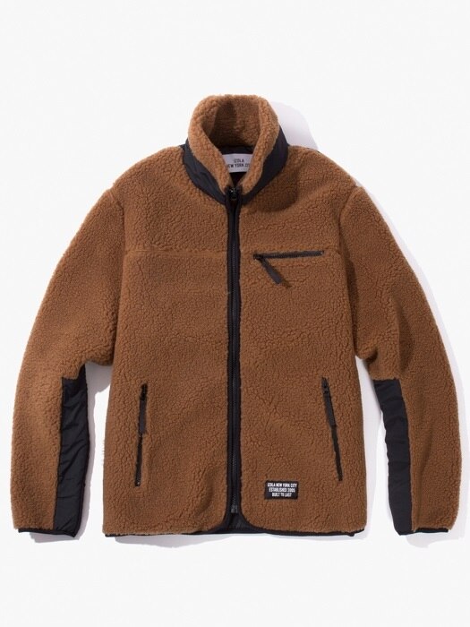 Fleece Zip-Up Jacket - Brown