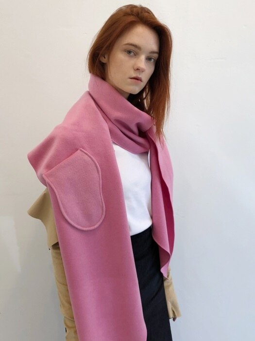 18 WINTER wool+cashmere pocket muffler (pink)