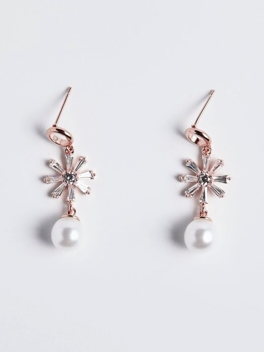 Snow Ring Pearl Earring