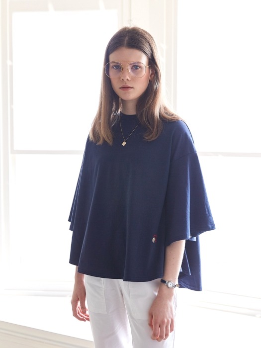 LILY FLARE TOP NAVY