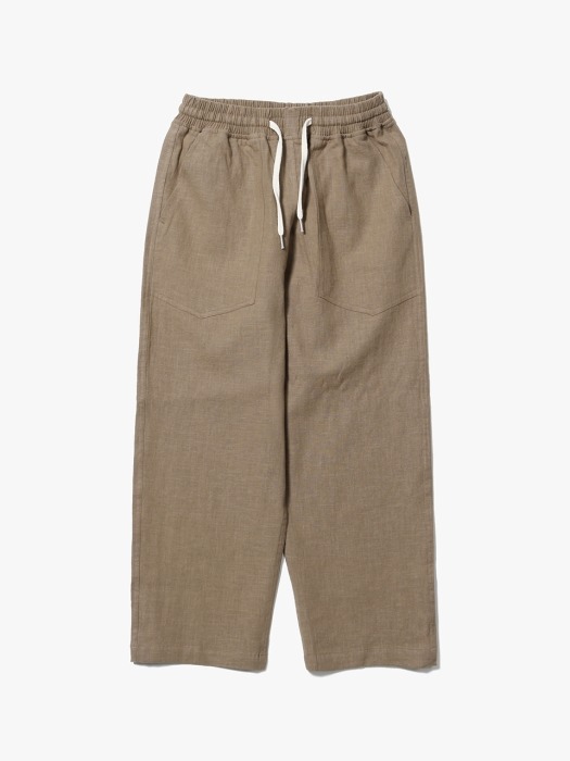 9/L Wide Cut Linen Pants [Brown]