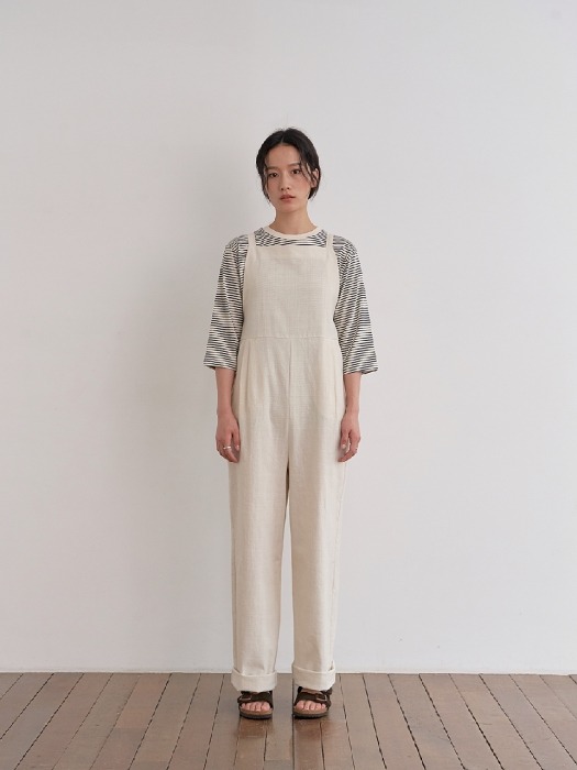 OVERALL STRING PANTS-BEIGE