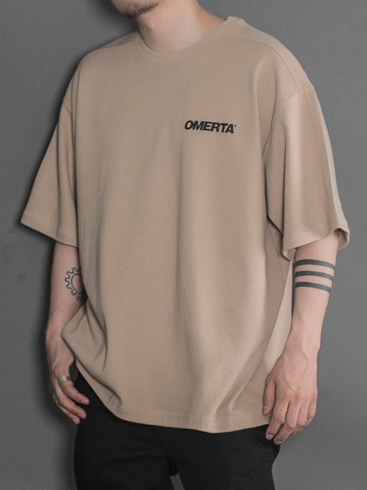 OMERTA 2019 SS Over Fit Tee Sand (Logo Ver.)