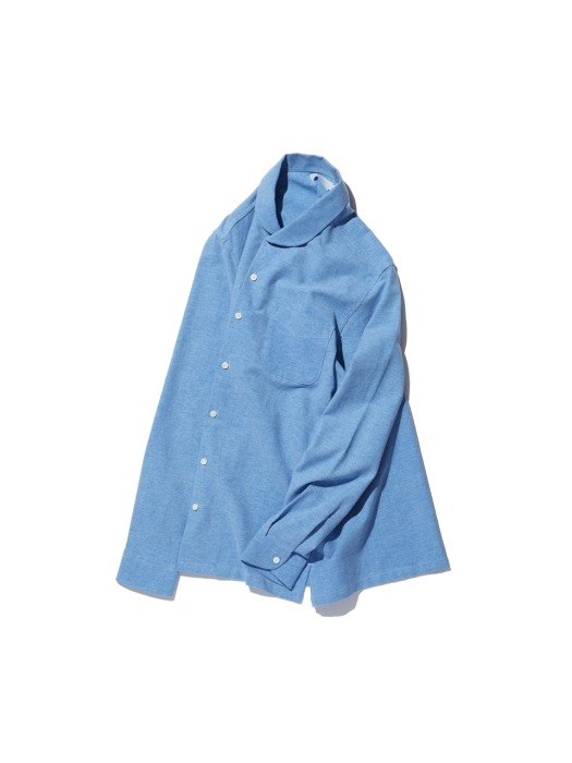 [CAMPAIGN LINE] Napping shawl collar shirts (Blue)