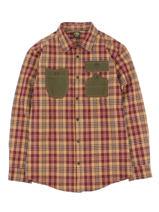 LIFE GUARD FLANNEL SHIRTS [Brown]