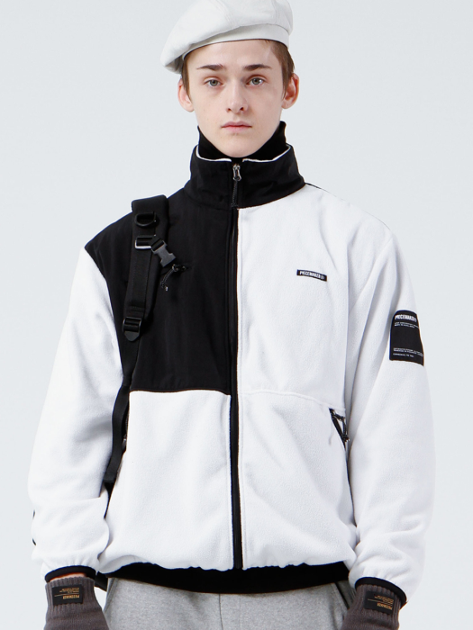 FLEECE ZIPUP JACKET (WHITE)