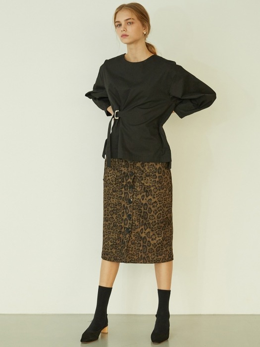 P Belted Blouse_BK