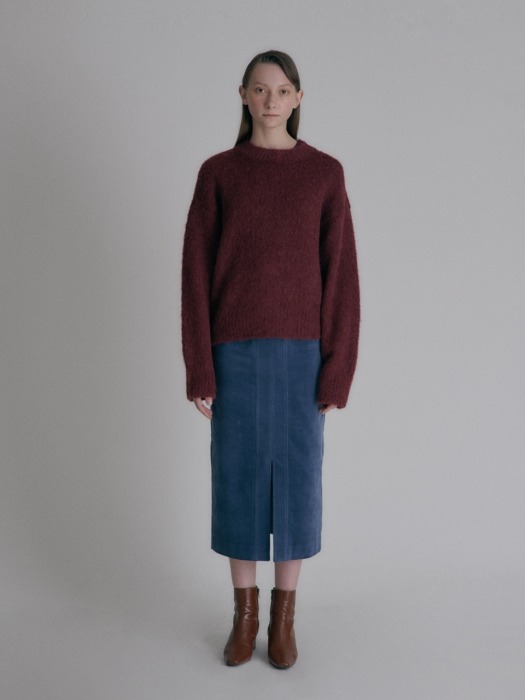 Corduroy pencil skirt_Petrol