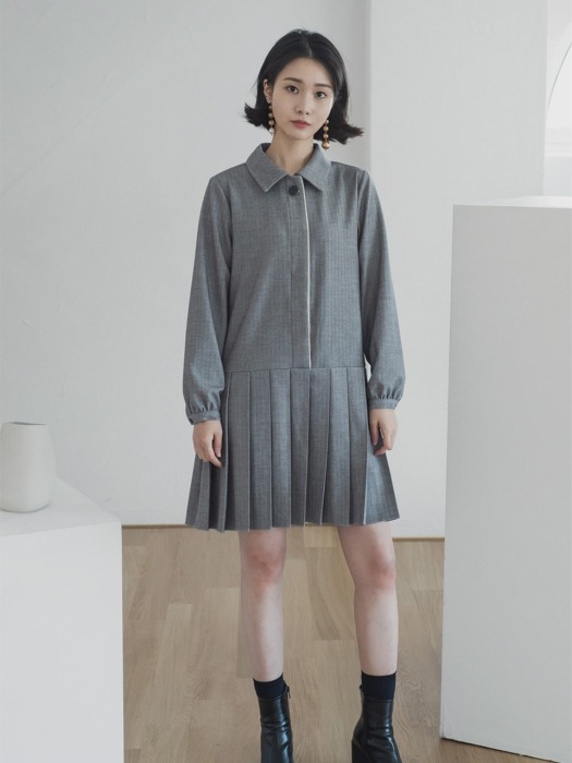  Pleated One-piece_gray
