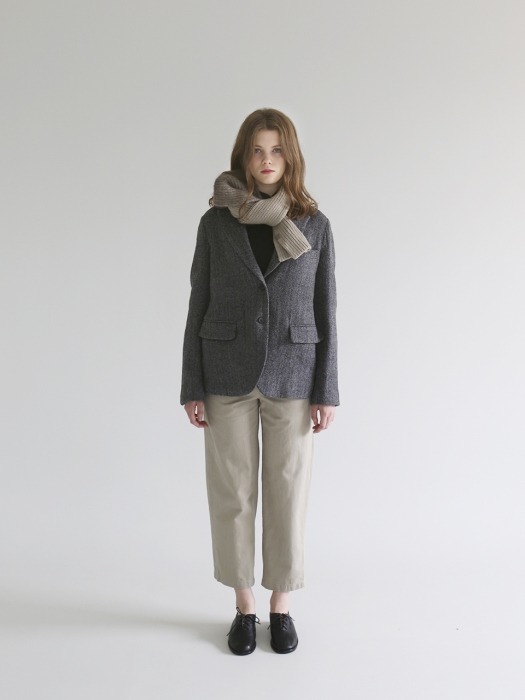 wool herringbone jacket (GRAY)