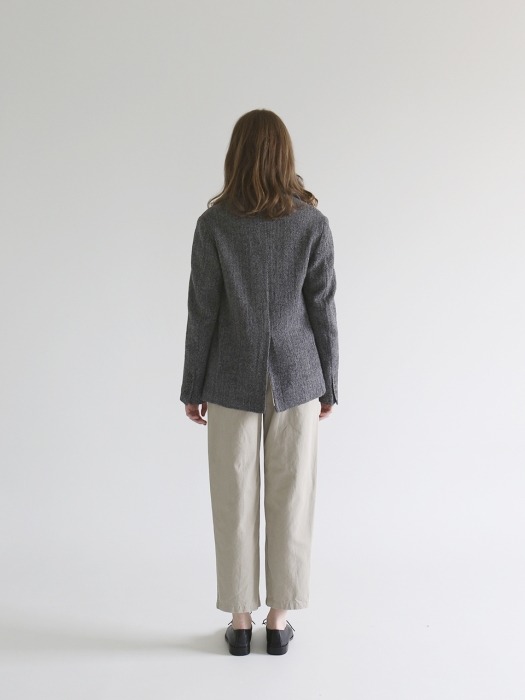 wool herringbone jacket (GRAY)