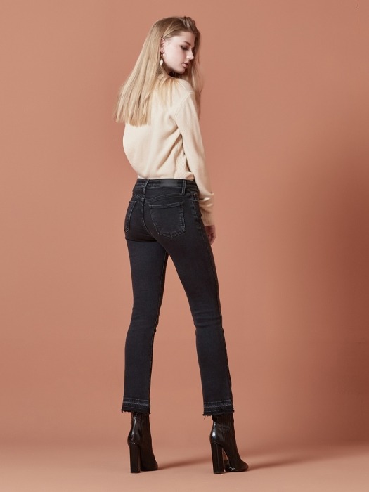 Winter Black Edition Flared Cropped Jeans Charcoal Grey