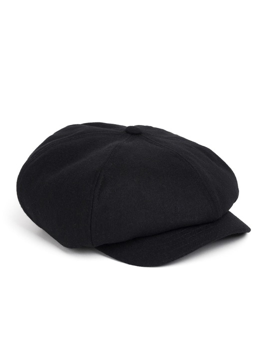 MELTON WOOL NEWSBOY CAP (black)
