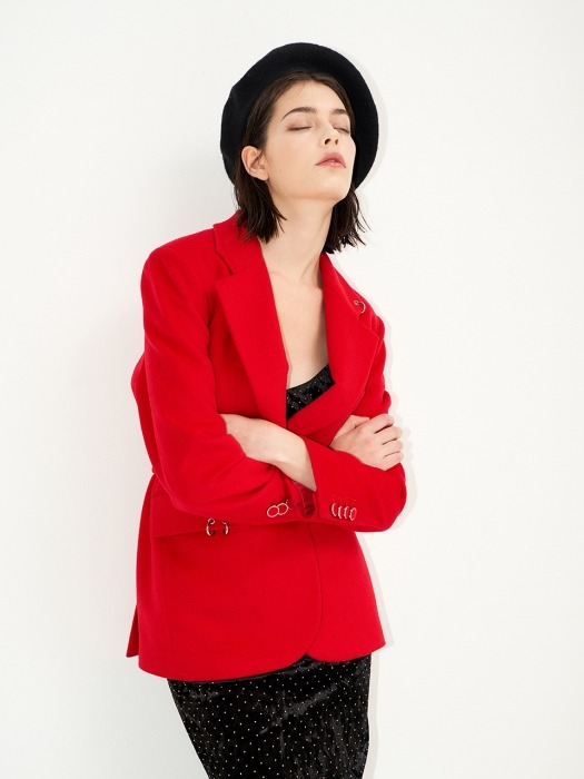 Back to classic tailored jacket [Red]