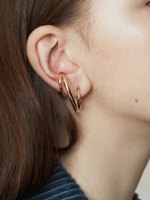 DOUBLE RING LINE CUFF EARRING
