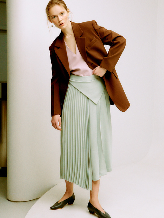 [EXCLUSIVE] GRACE SCARF WAIST PLEATS SKIRT 