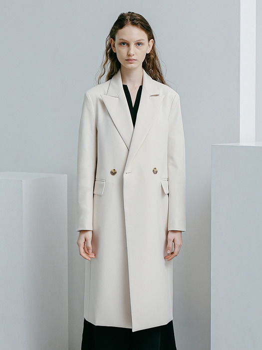 Double Breasted Trench Coat [Cream]