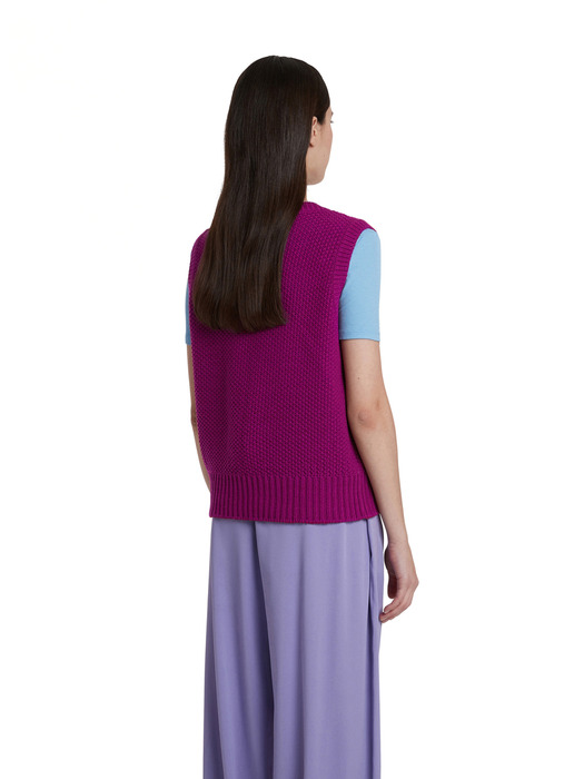 Waffle Knit Vest_Purple