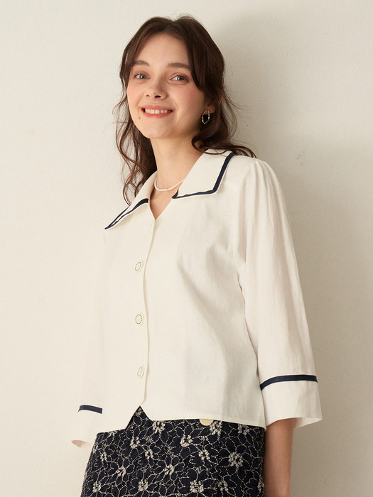 monts 1106 string colourway blouse (white)