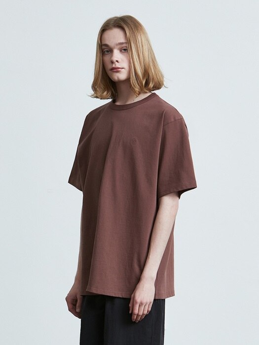16color premium cotton t-shirt (brown)