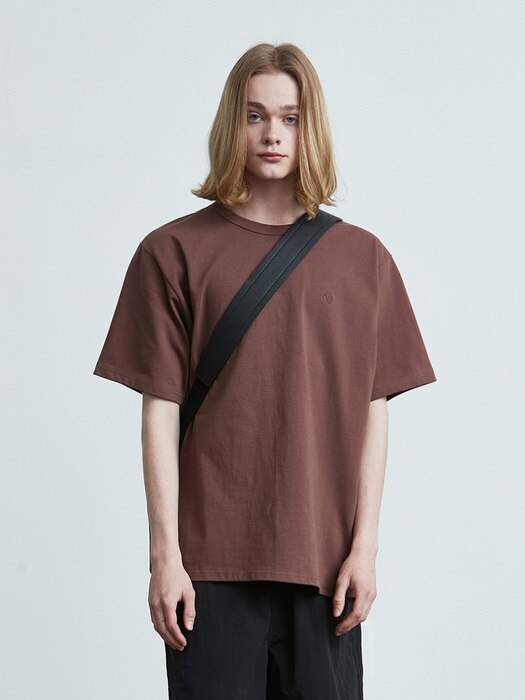 16color premium cotton t-shirt (brown)