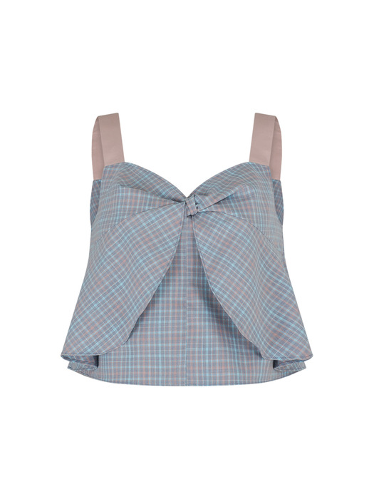 Check A-line bustier_Soda blue