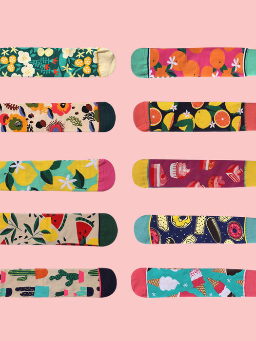 Pattern socks 패턴 패션 컬러 양말 (ver.01)